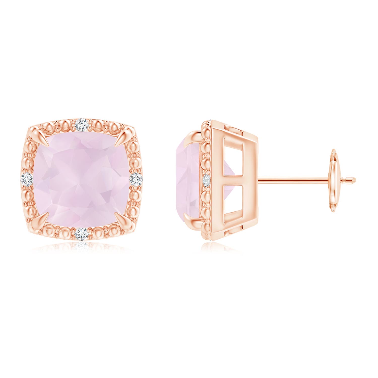 A - Rose Quartz / 3.86 CT / 14 KT Rose Gold