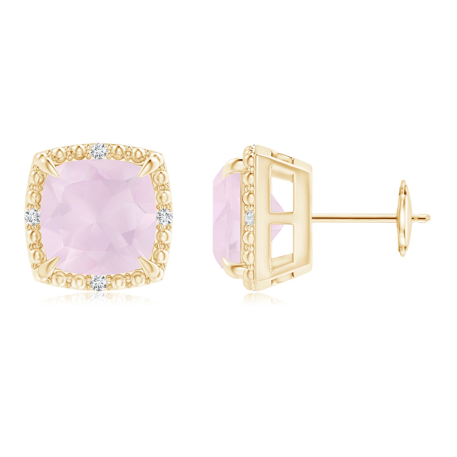 A - Rose Quartz / 3.86 CT / 14 KT Yellow Gold