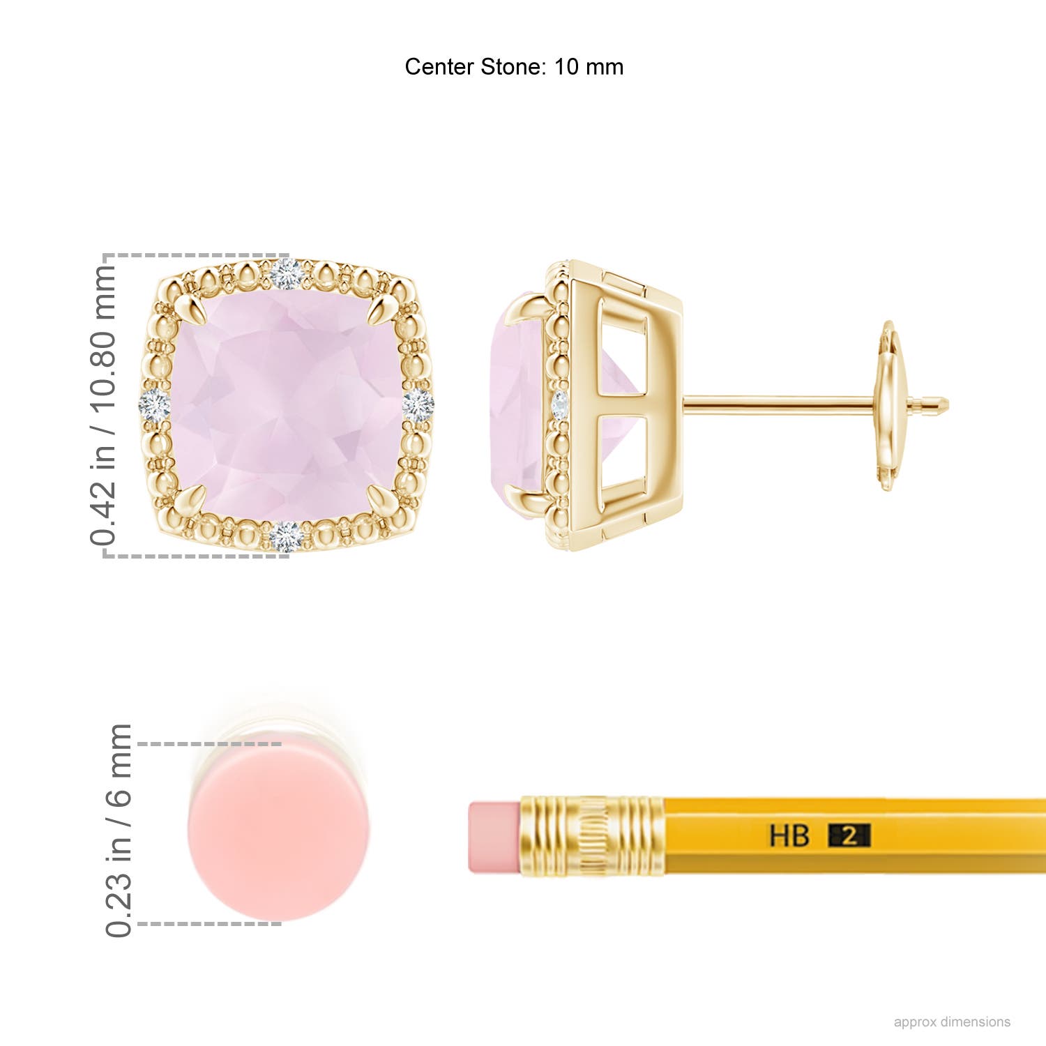 A - Rose Quartz / 3.86 CT / 14 KT Yellow Gold