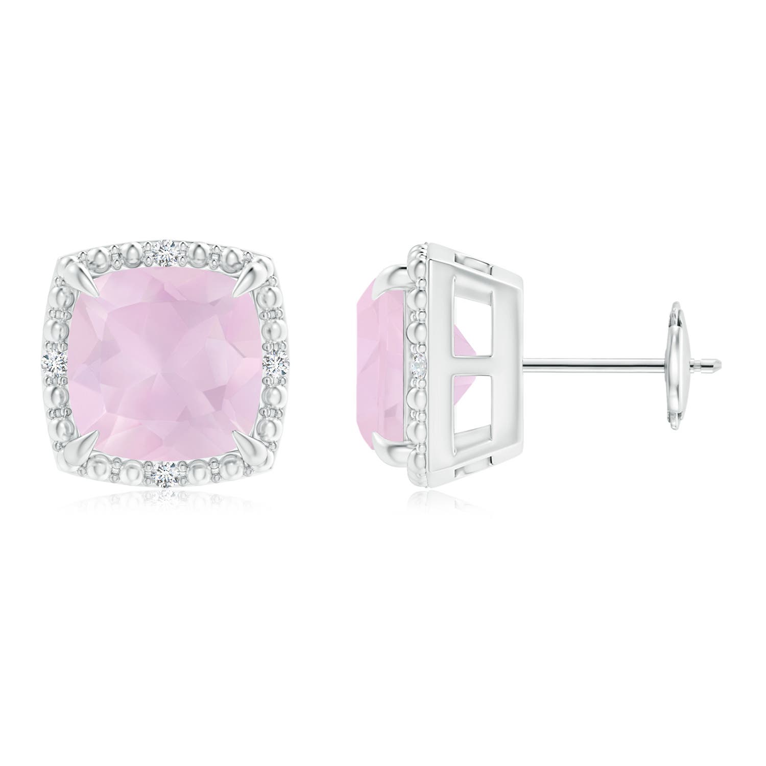 AA - Rose Quartz / 3.86 CT / 14 KT White Gold