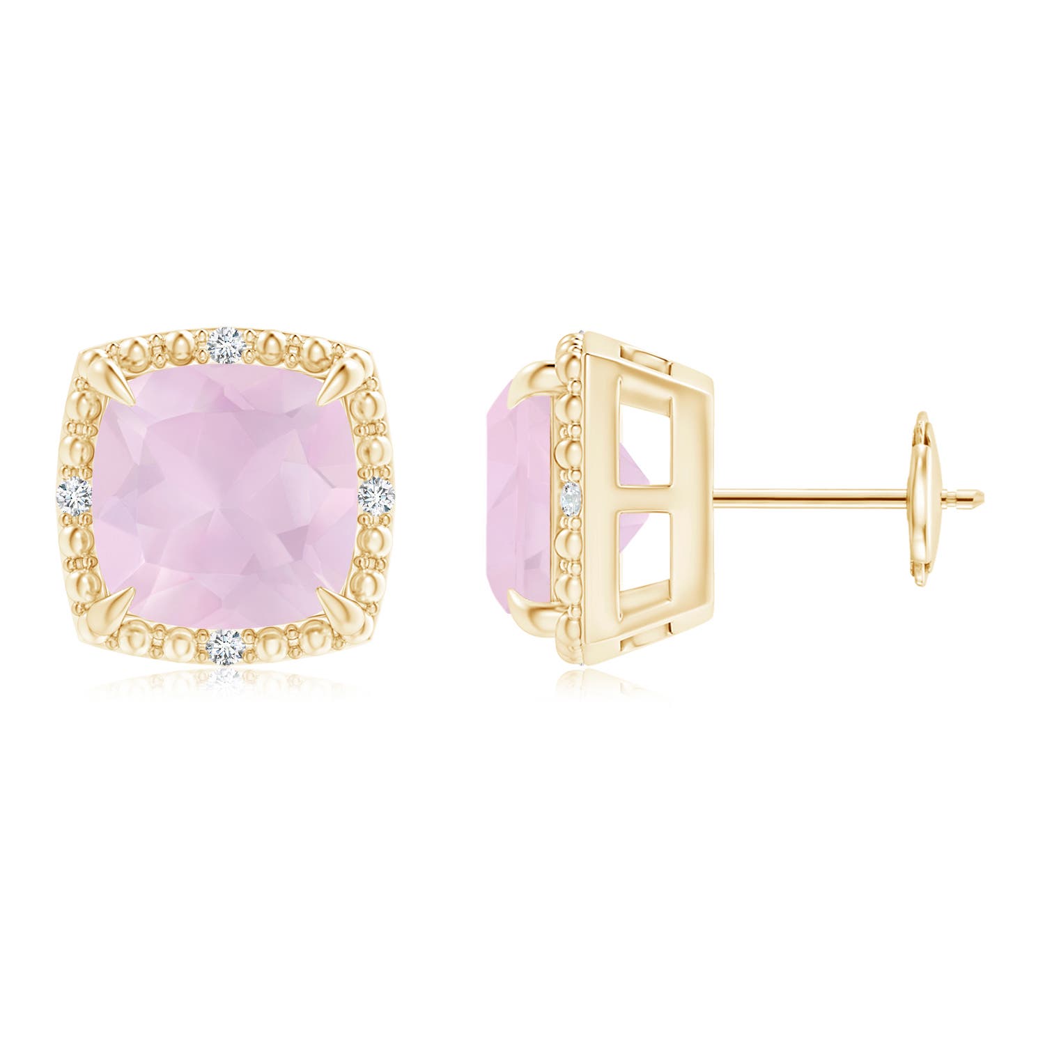 AA - Rose Quartz / 3.86 CT / 14 KT Yellow Gold