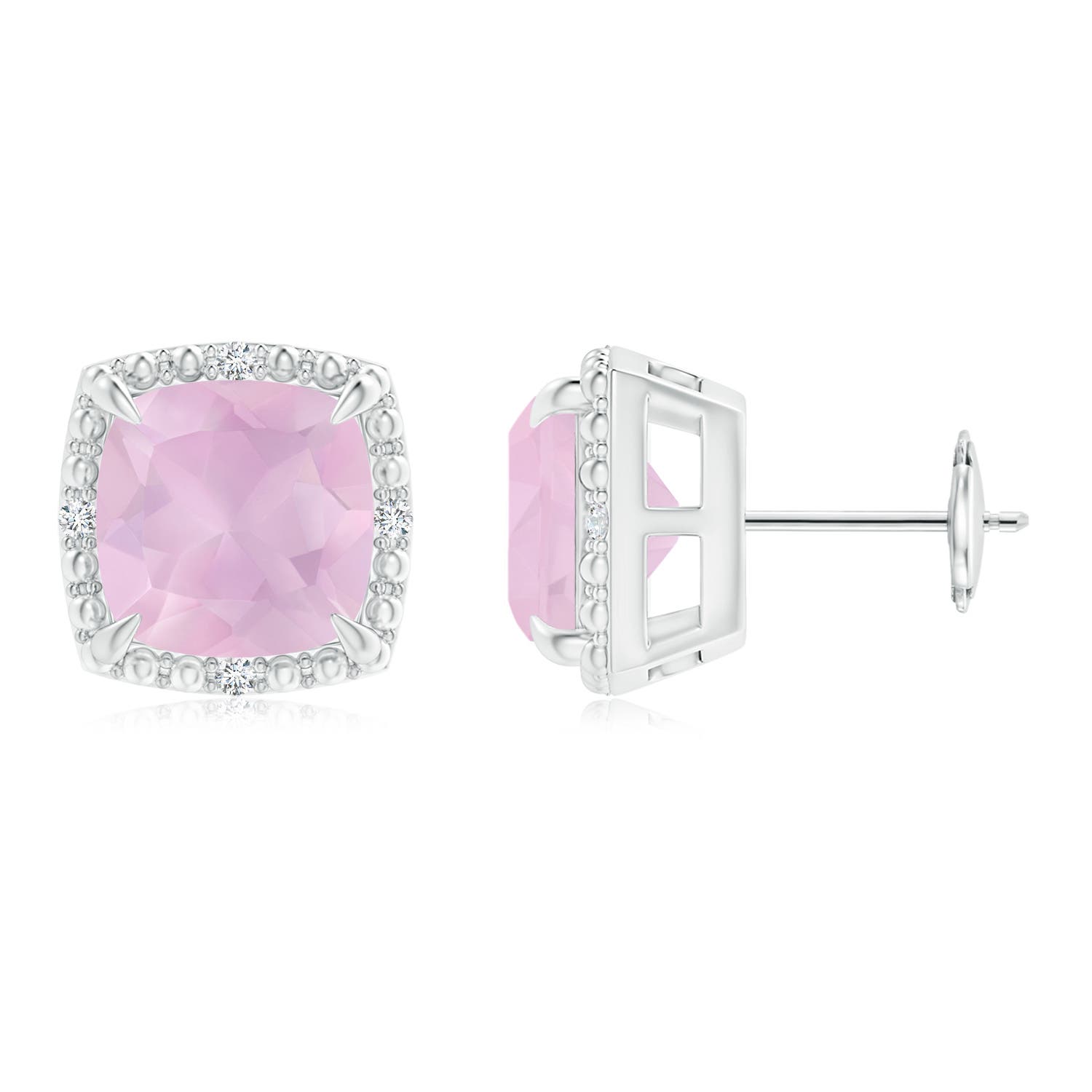 AAA - Rose Quartz / 3.86 CT / 14 KT White Gold