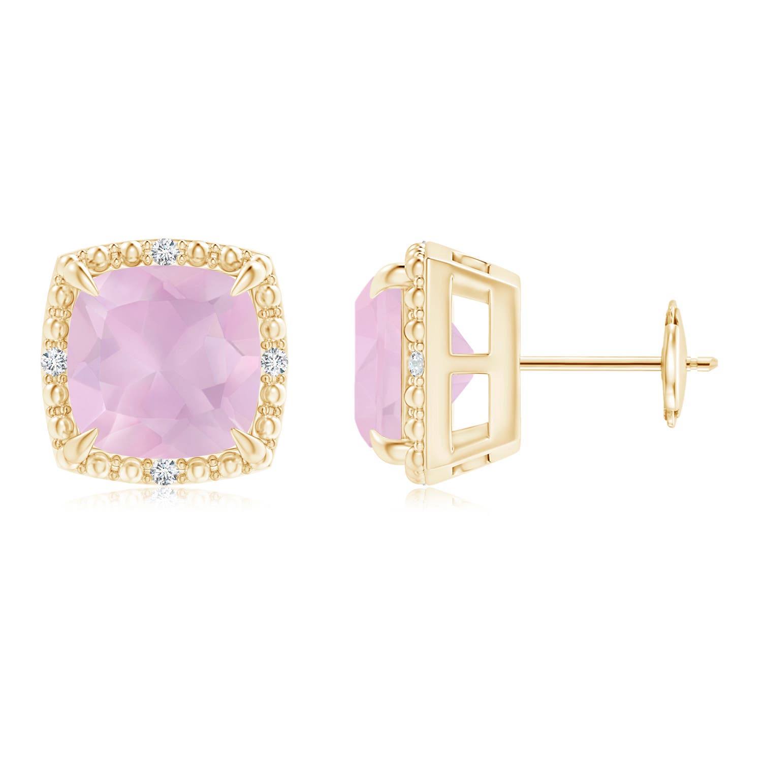 AAA - Rose Quartz / 3.86 CT / 14 KT Yellow Gold