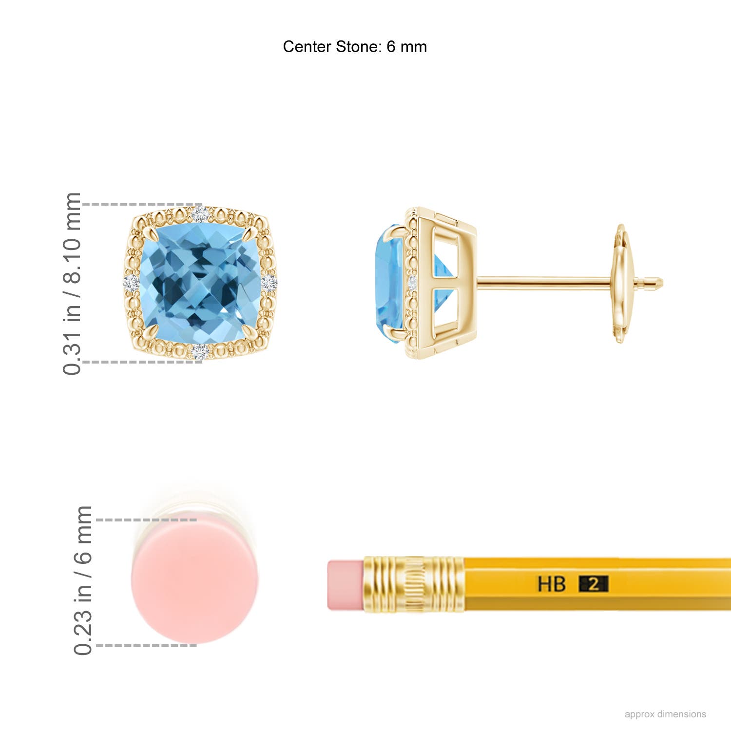 A - Swiss Blue Topaz / 2.22 CT / 14 KT Yellow Gold