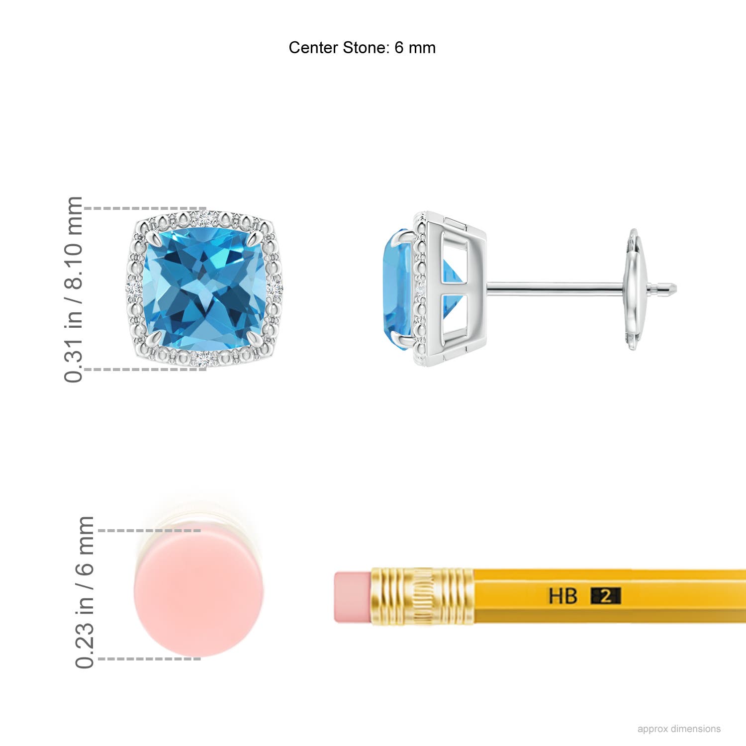 AA - Swiss Blue Topaz / 2.22 CT / 14 KT White Gold