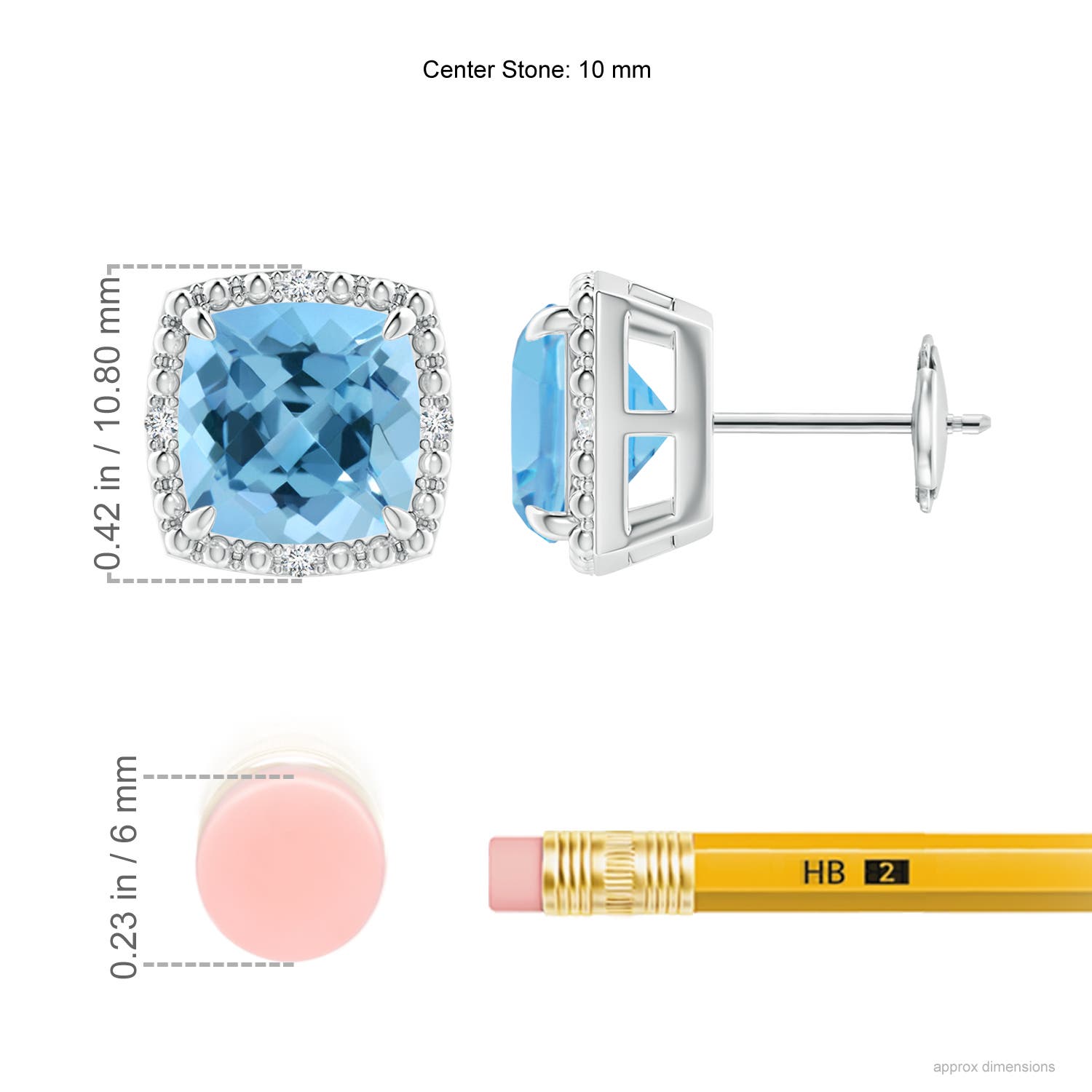 A - Swiss Blue Topaz / 5.06 CT / 14 KT White Gold