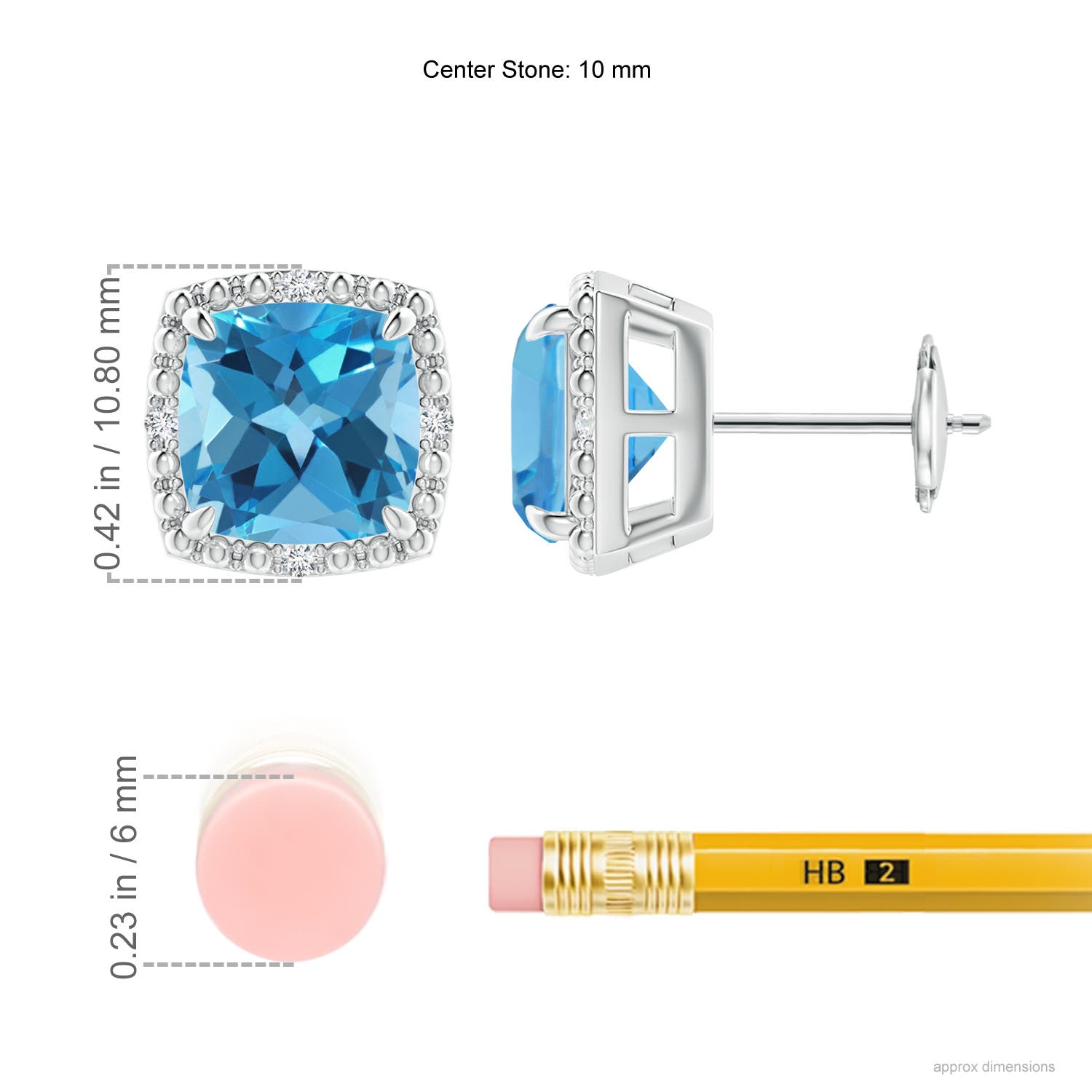 AA - Swiss Blue Topaz / 5.06 CT / 14 KT White Gold