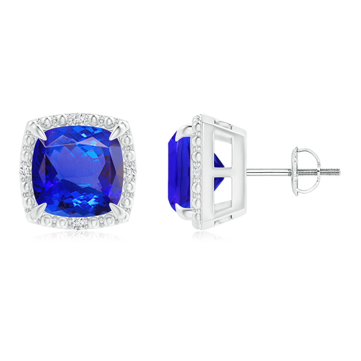 AAA - Tanzanite / 4.36 CT / 14 KT White Gold