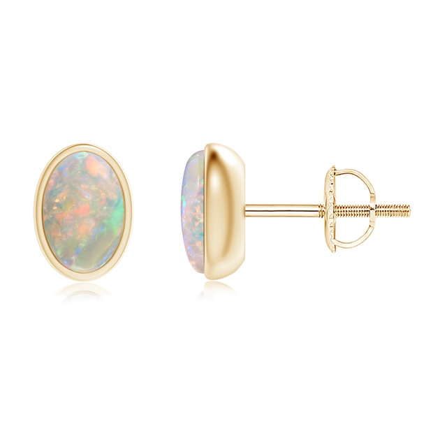 Pear-Shaped Opal Solitaire Drop Earrings | Angara