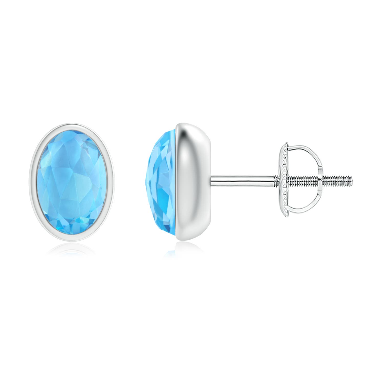 AAA - Swiss Blue Topaz / 1.12 CT / 14 KT White Gold