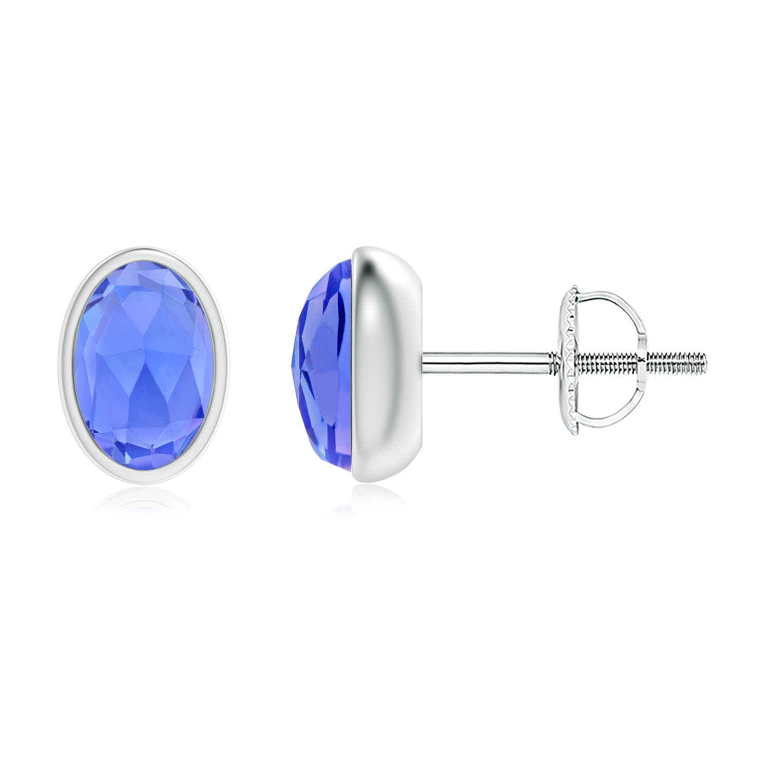 AAA - Tanzanite / 0.9 CT / 14 KT White Gold