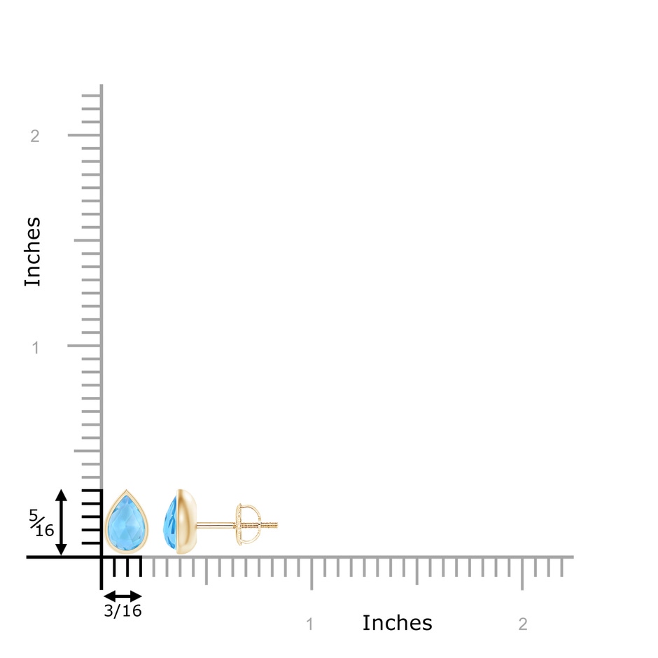 6x4mm AAA Pear-Shaped Swiss Blue Topaz Solitaire Stud Earrings in 9K Yellow Gold product image