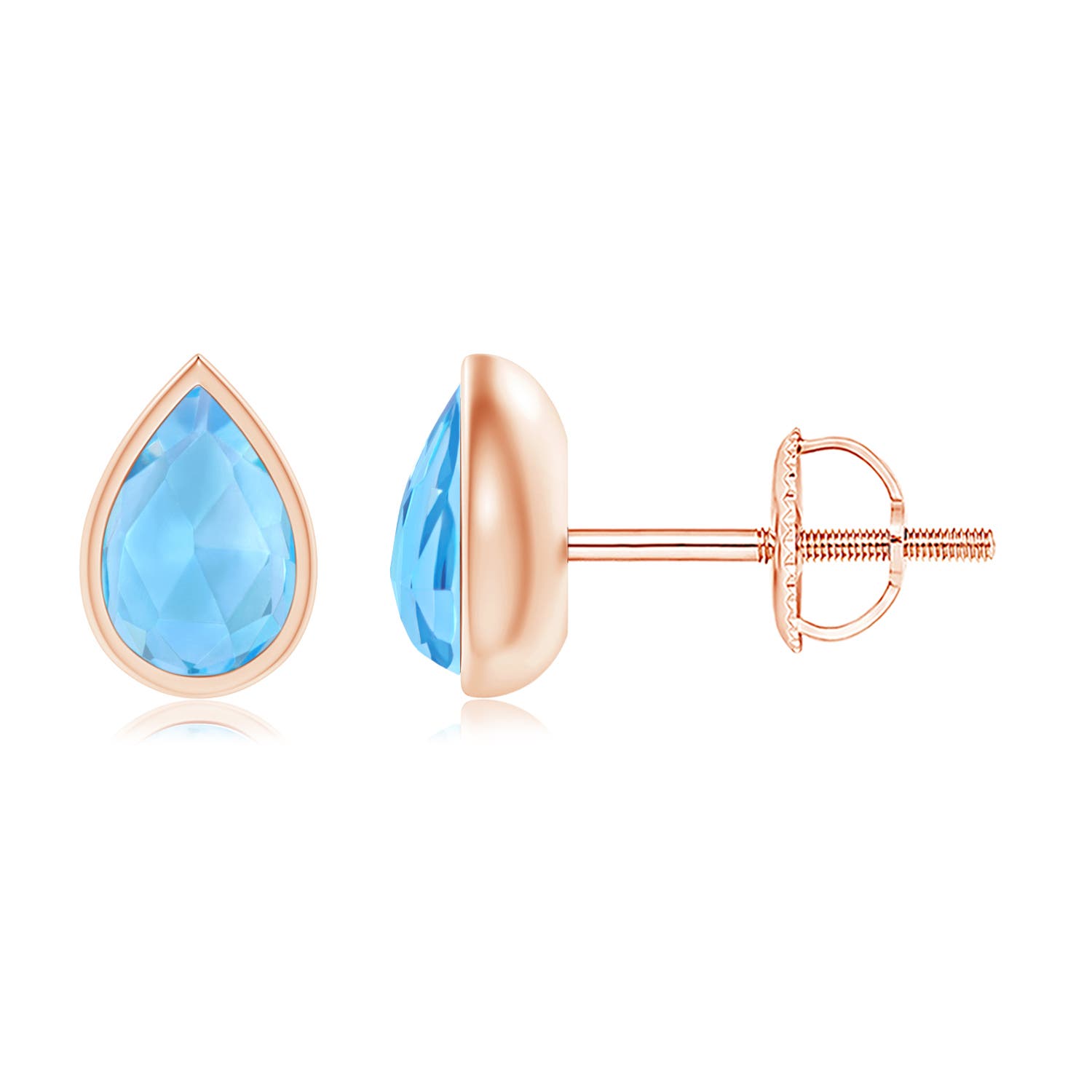 AAA - Swiss Blue Topaz / 1 CT / 14 KT Rose Gold