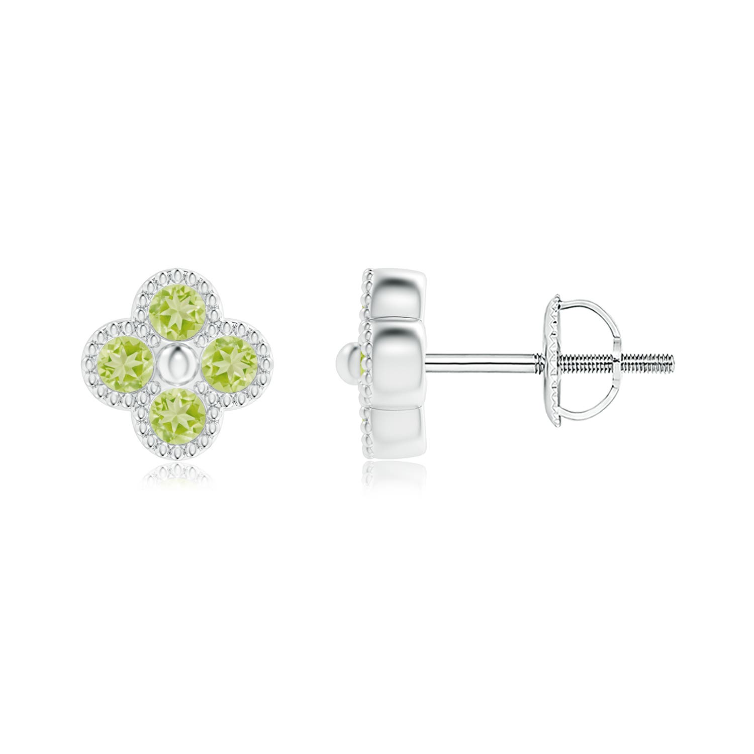 AAA - Peridot / 0.32 CT / 14 KT White Gold