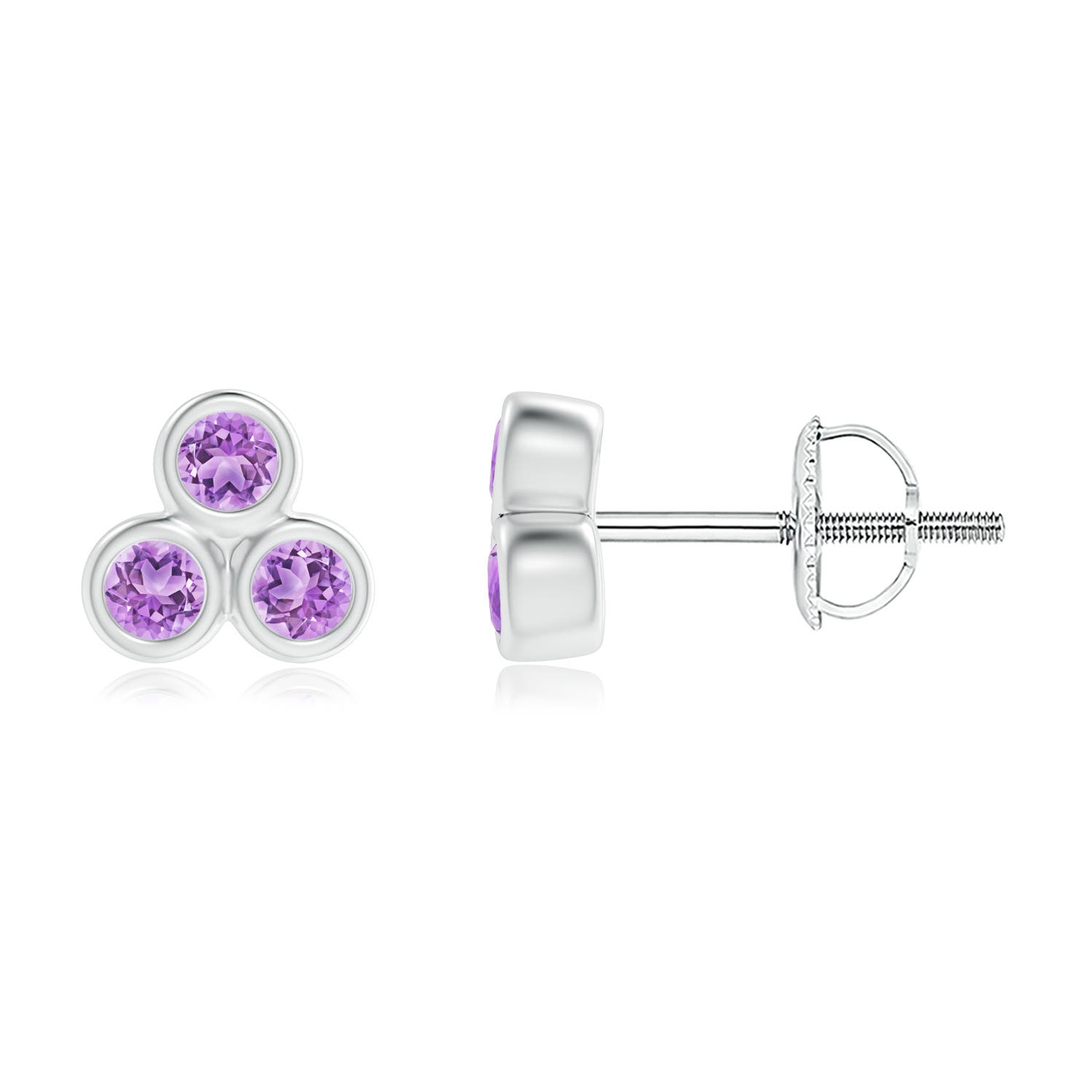 AAA - Amethyst / 0.18 CT / 14 KT White Gold