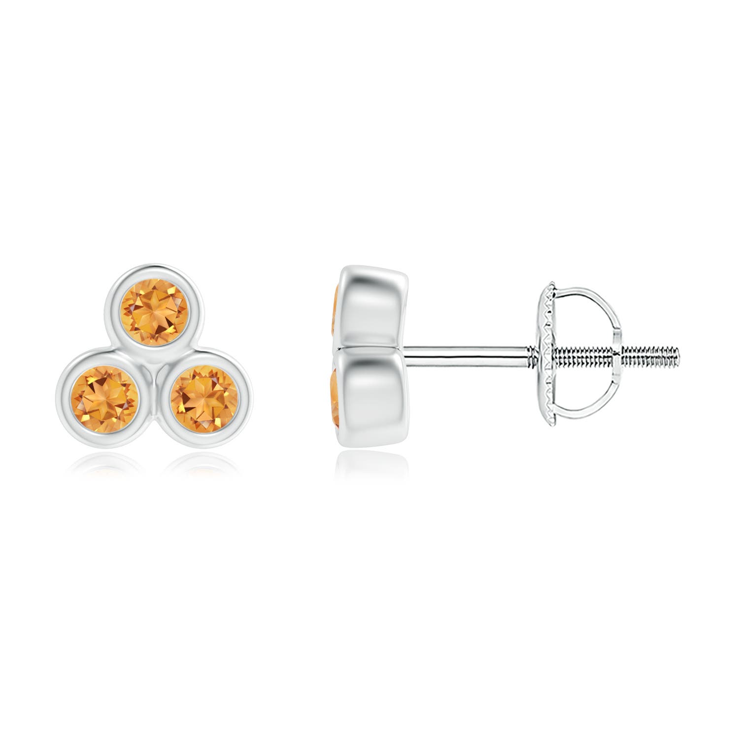 AAA - Citrine / 0.24 CT / 14 KT White Gold