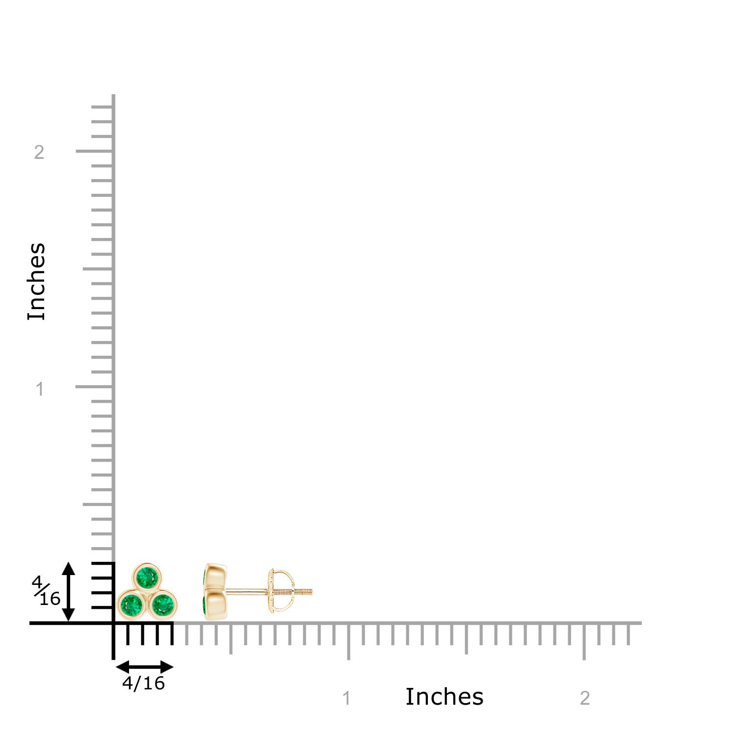 AAA - Emerald / 0.27 CT / 14 KT Yellow Gold