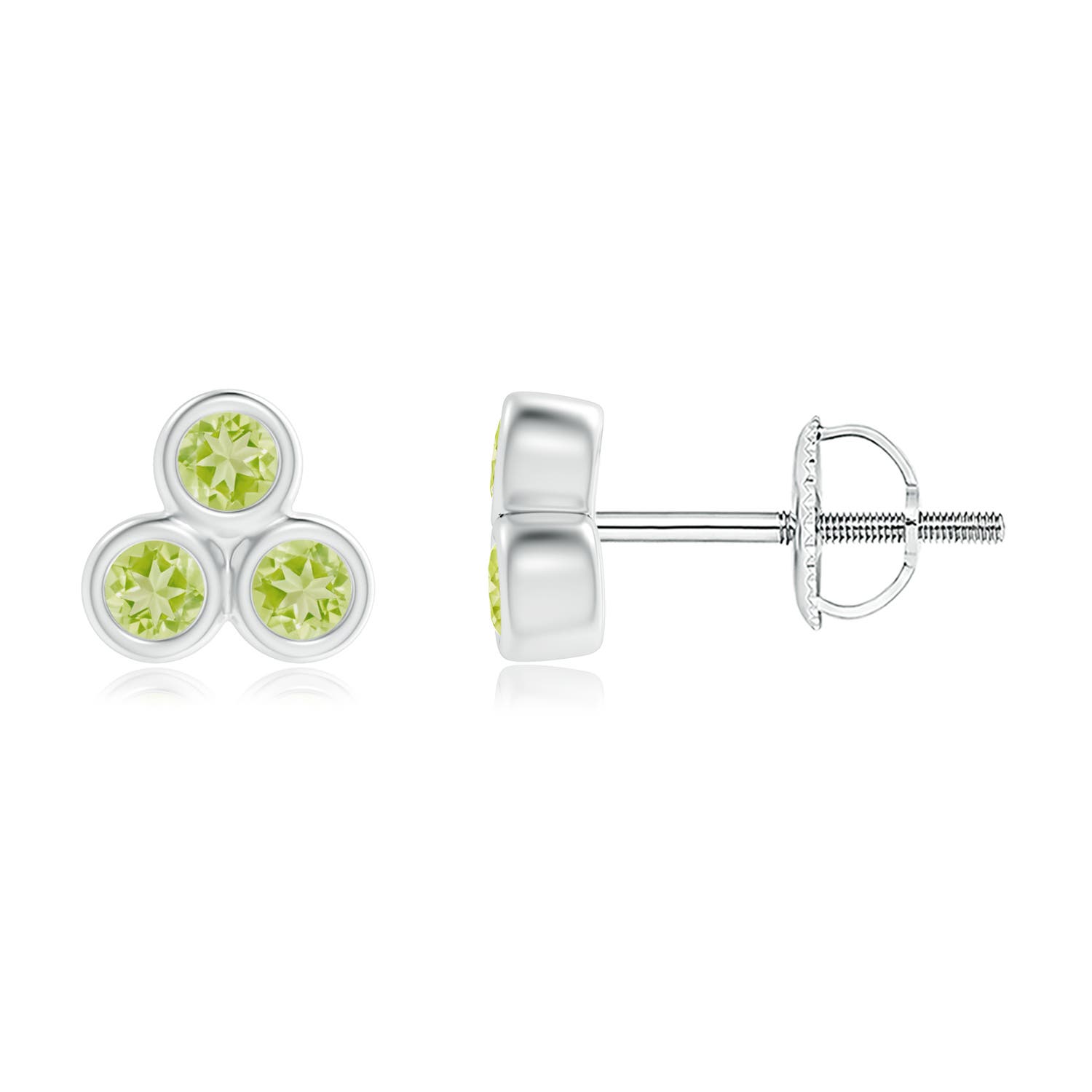 AAA - Peridot / 0.24 CT / 14 KT White Gold