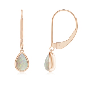 6x4mm AAA Pear-Shaped Opal Solitaire Drop Earrings in Rose Gold