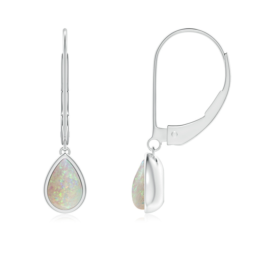 6x4mm AAA Pear-Shaped Opal Solitaire Drop Earrings in S999 Silver 