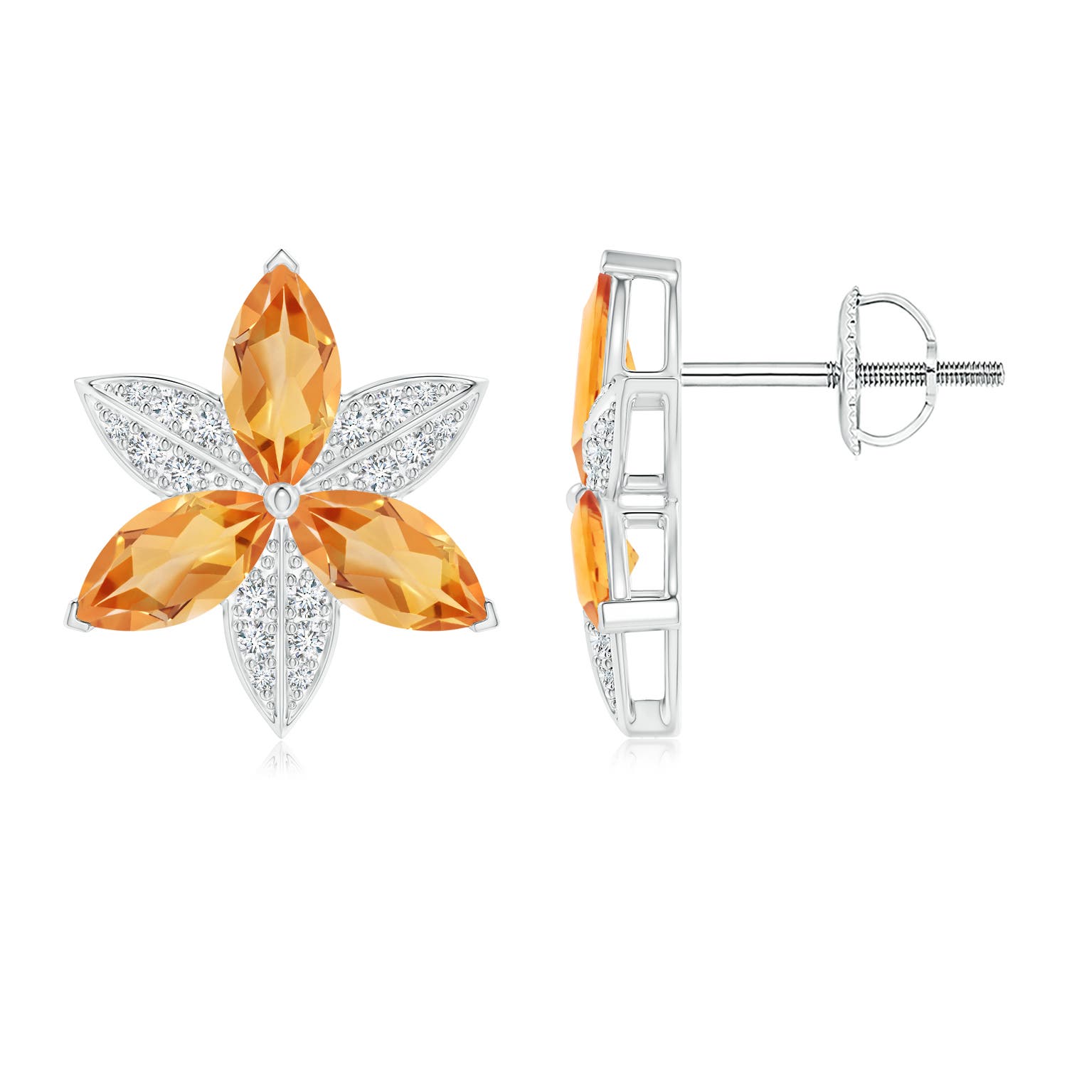 AA - Citrine / 3.35 CT / 14 KT White Gold