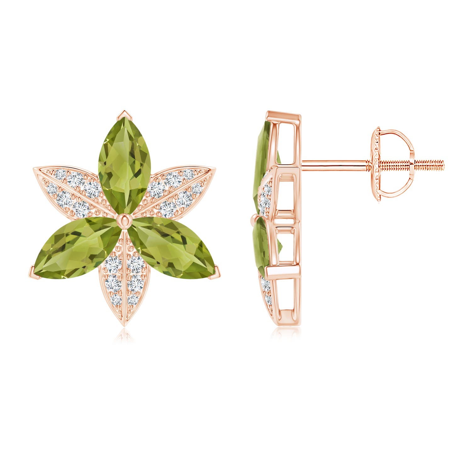 A - Peridot / 2.87 CT / 14 KT Rose Gold