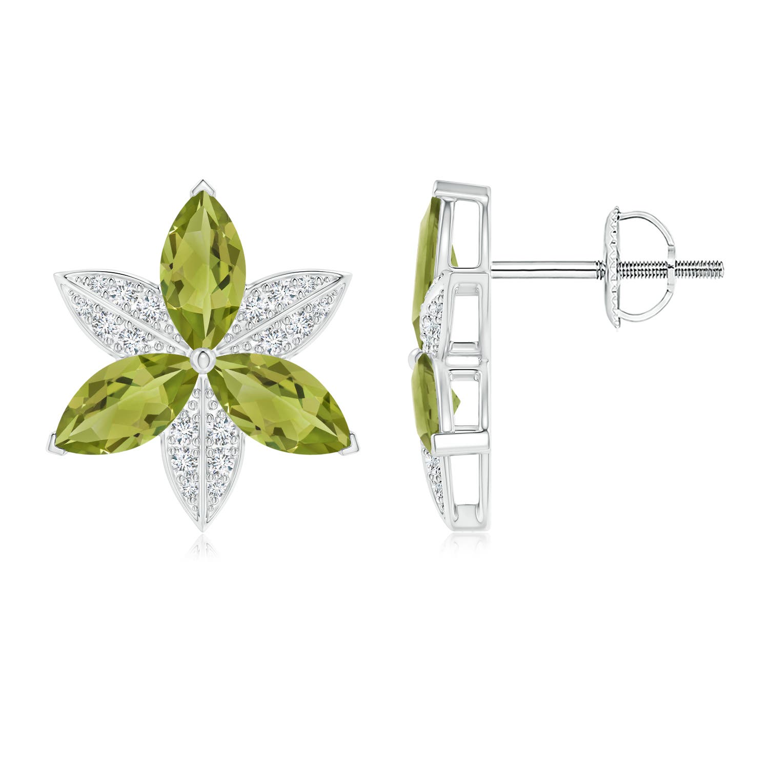 A - Peridot / 2.87 CT / 14 KT White Gold