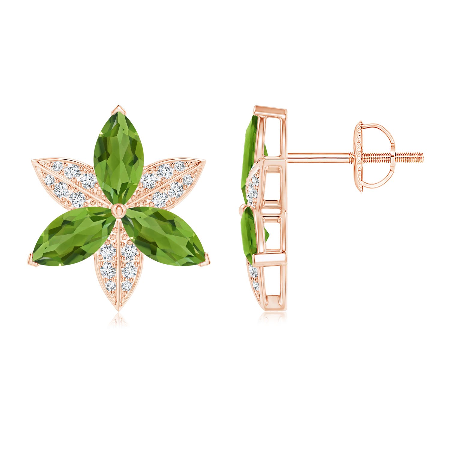 AAAA - Peridot / 2.87 CT / 14 KT Rose Gold