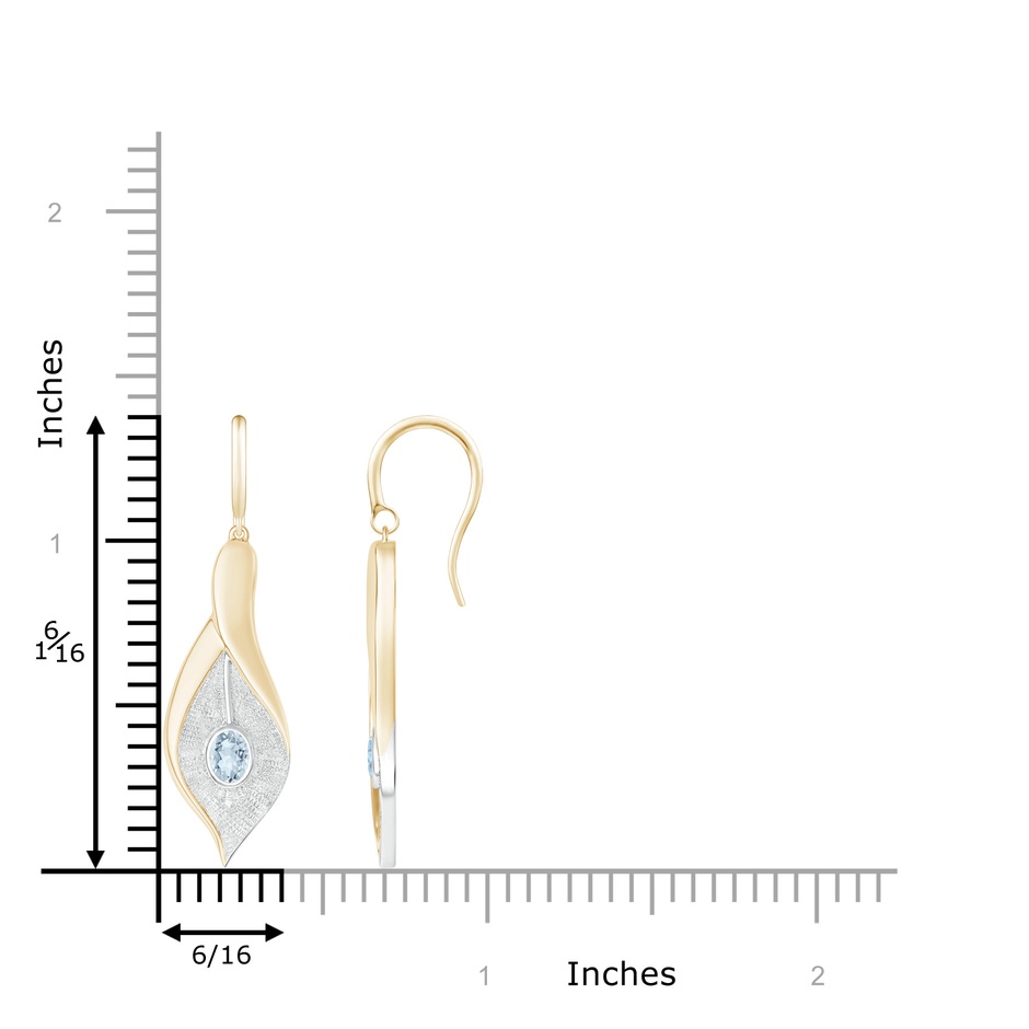 4x3mm A Bezel Set Aquamarine Calla Lily Drop Earrings in 9K Yellow Gold 9K White Gold product image