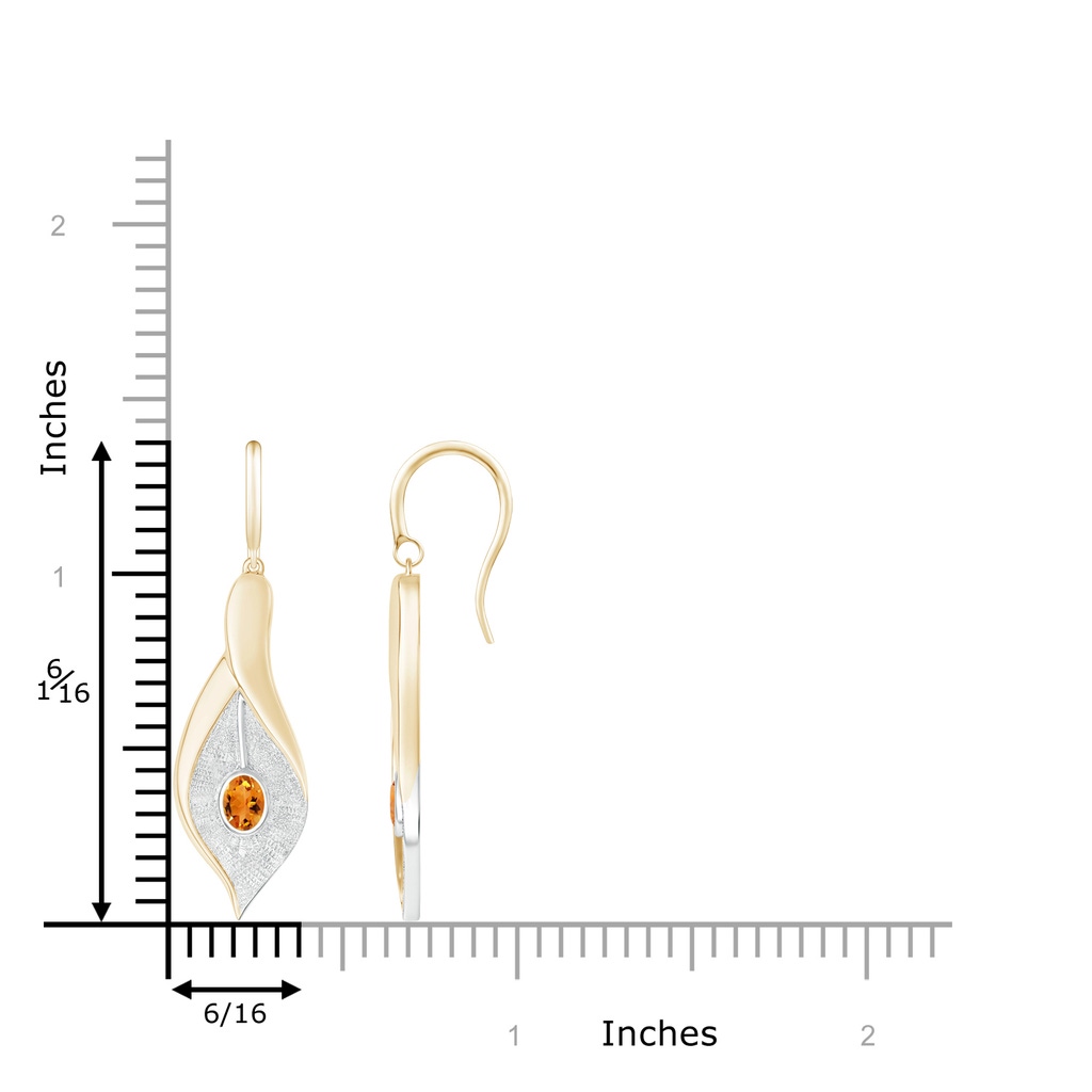 4x3mm AAA Bezel Set Citrine Calla Lily Drop Earrings in Yellow Gold White Gold Product Image
