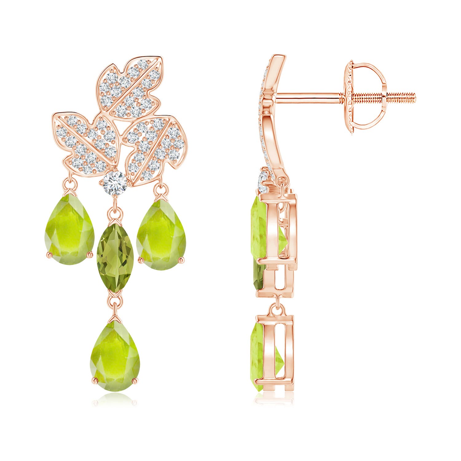 A - Peridot / 3.32 CT / 14 KT Rose Gold