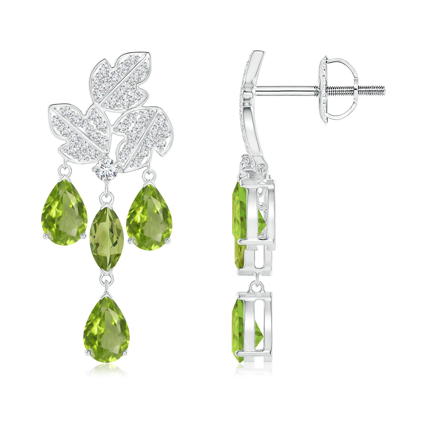 AA - Peridot / 3.32 CT / 14 KT White Gold