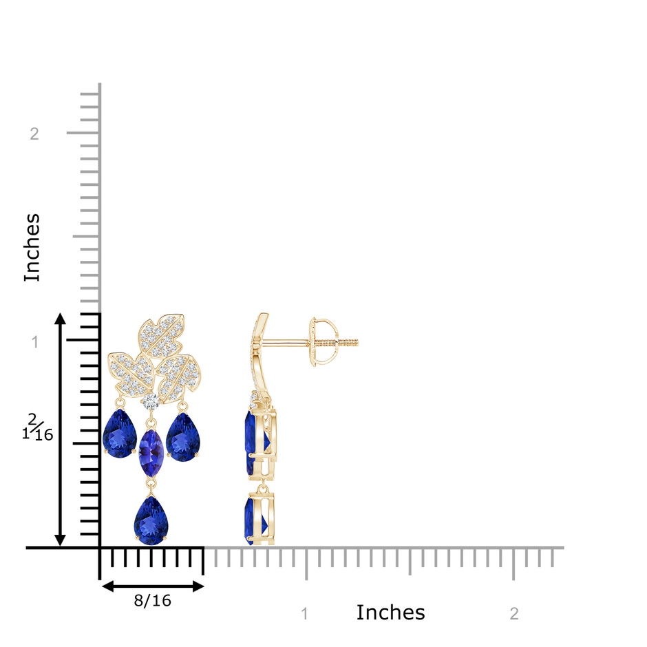 6x3mm AAA Pear and Marquise Tanzanite Grapevine Earrings in 10K Yellow Gold product image