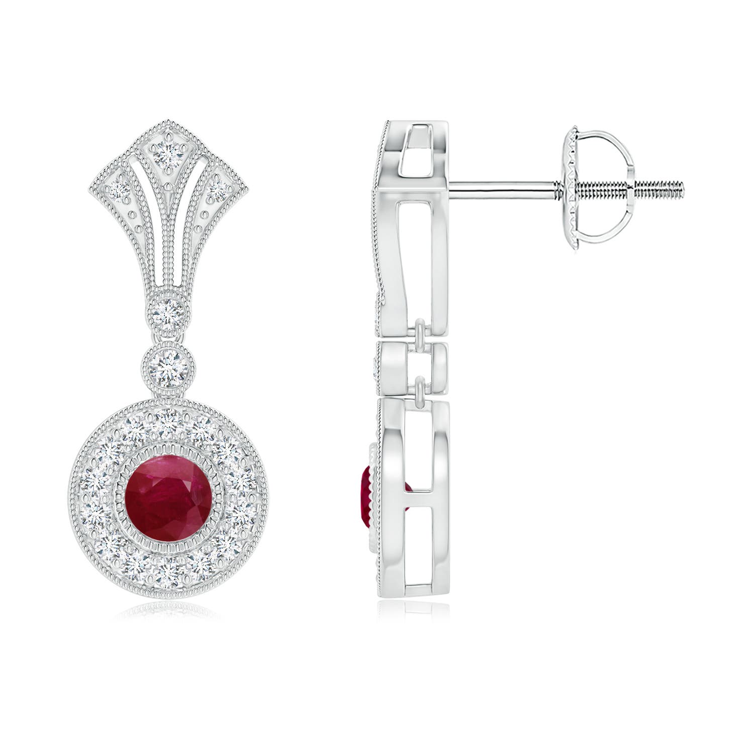 A - Ruby / 0.76 CT / 14 KT White Gold