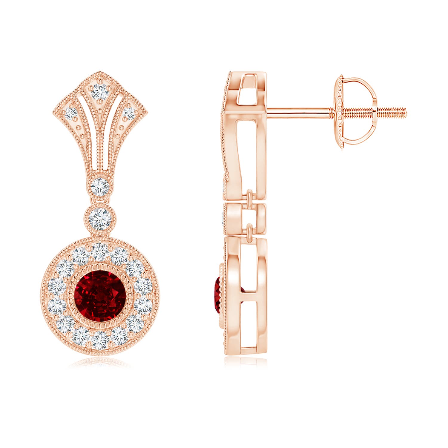 AAAA - Ruby / 0.76 CT / 14 KT Rose Gold