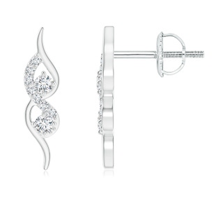 1.6mm GVS2 Flame-Shaped Diamond Stud Earrings in P950 Platinum