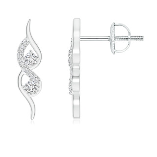 1.6mm HSI2 Flame-Shaped Diamond Stud Earrings in White Gold