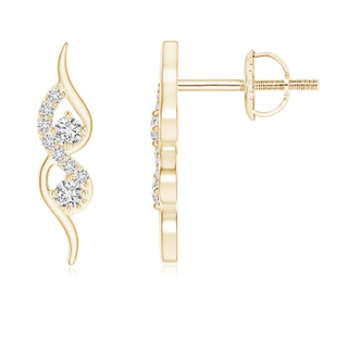 1.6mm HSI2 Flame-Shaped Diamond Stud Earrings in Yellow Gold