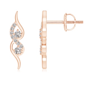 1.6mm IJI1I2 Flame-Shaped Diamond Stud Earrings in 9K Rose Gold