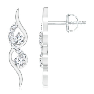 2.1mm GVS2 Flame-Shaped Diamond Stud Earrings in P950 Platinum
