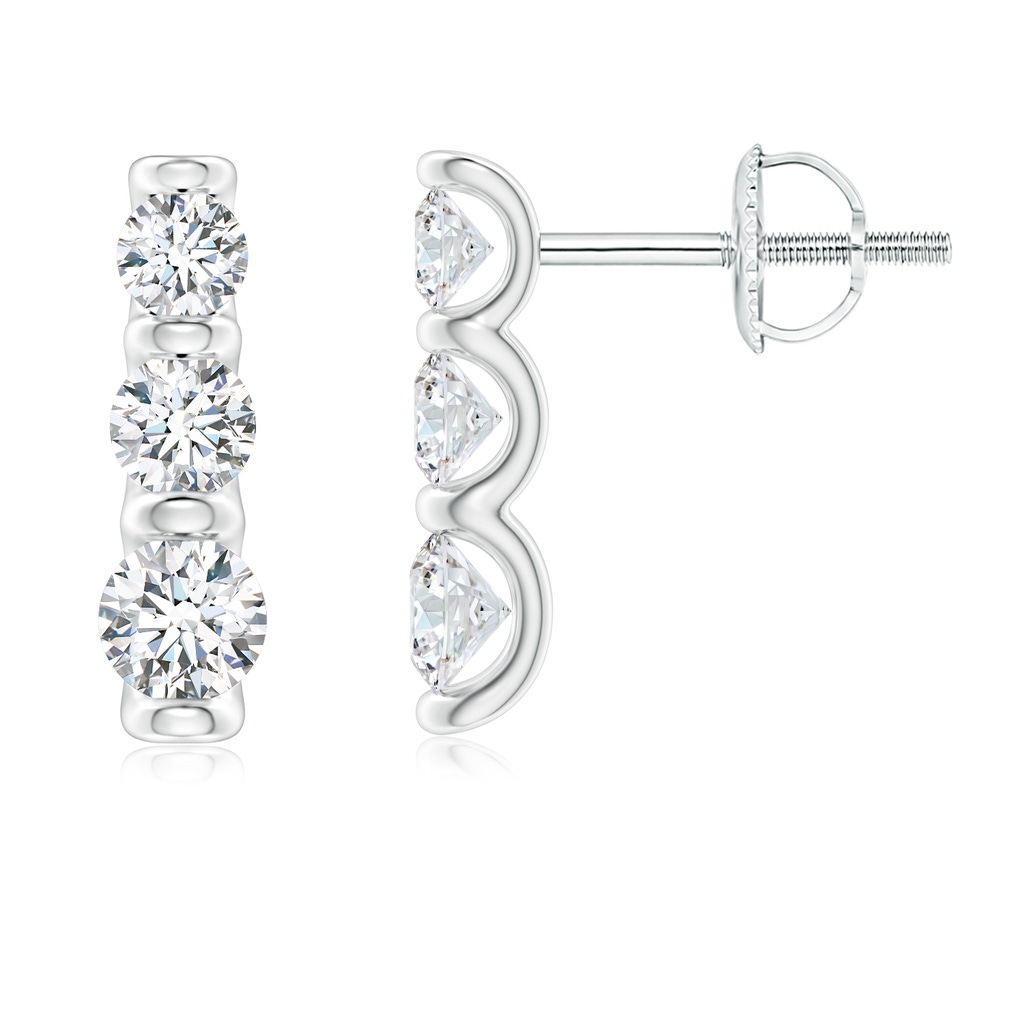 3.1mm GVS2 Bar-Set Diamond Journey Earrings in White Gold