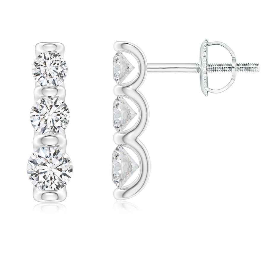 3.1mm HSI2 Bar-Set Diamond Journey Earrings in White Gold 