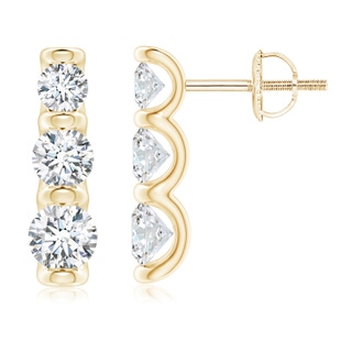 3.7mm GVS2 Bar-Set Diamond Journey Earrings in Yellow Gold