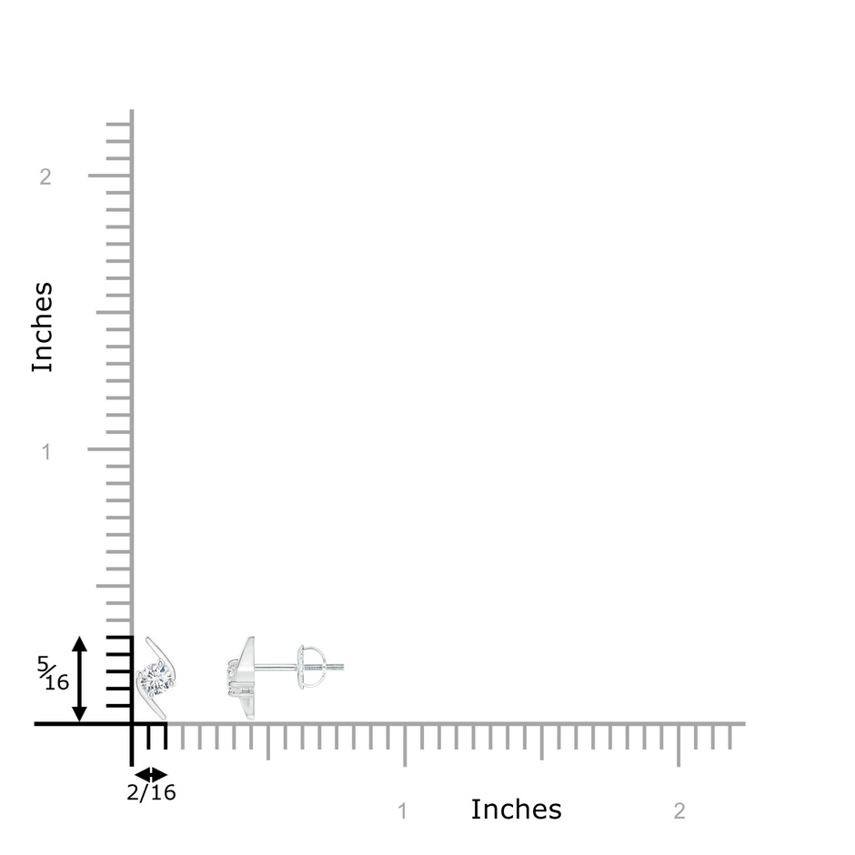 3mm GVS2 Solitaire Diamond Bypass Stud Earrings in P950 Platinum product image