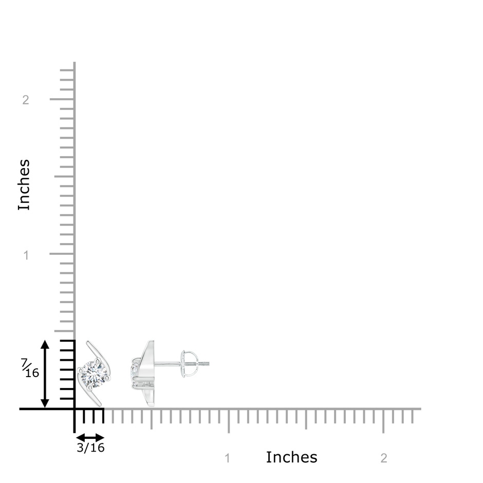 4.1mm GVS2 Solitaire Diamond Bypass Stud Earrings in P950 Platinum product image