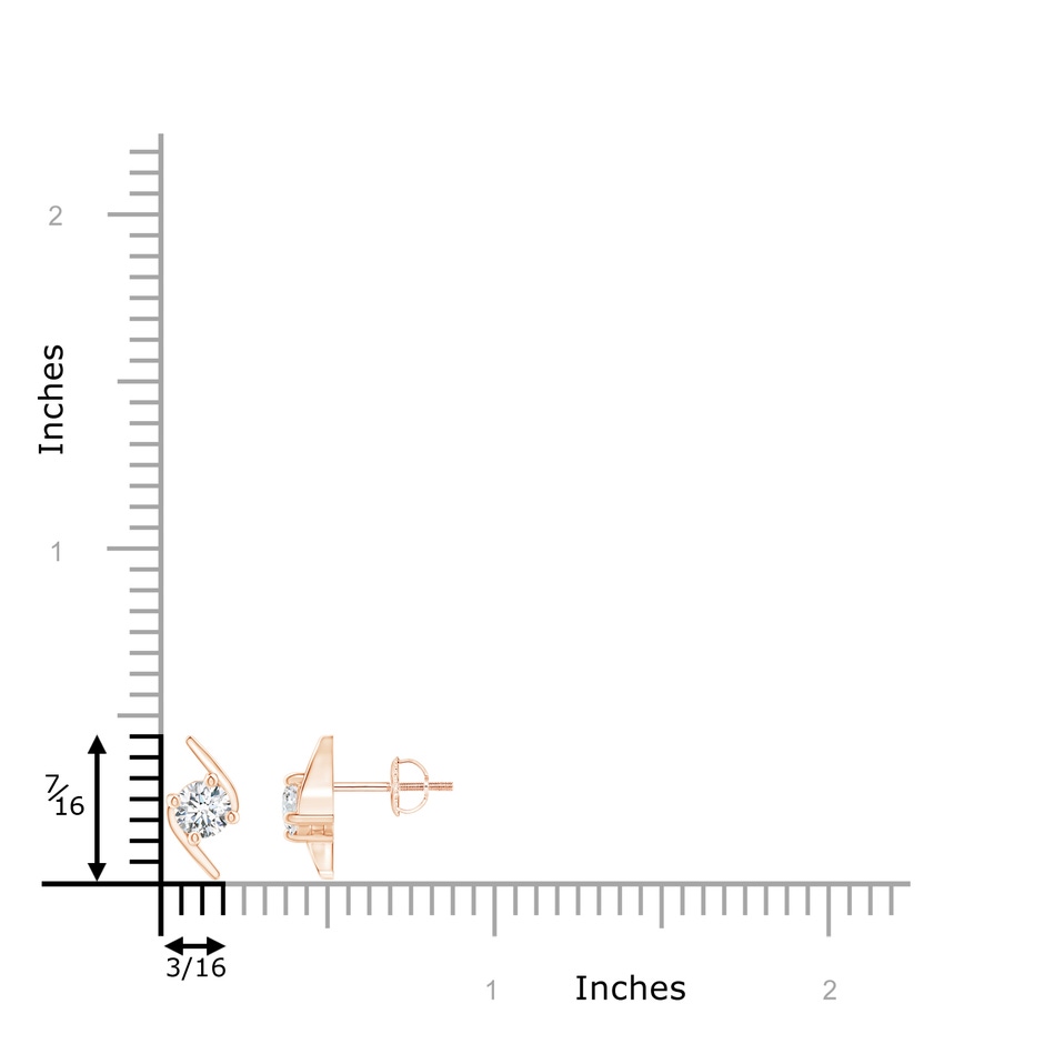 4.1mm GVS2 Solitaire Diamond Bypass Stud Earrings in Rose Gold product image