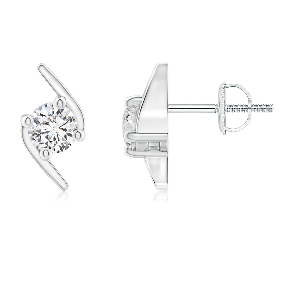 4.1mm HSI2 Solitaire Diamond Bypass Stud Earrings in White Gold