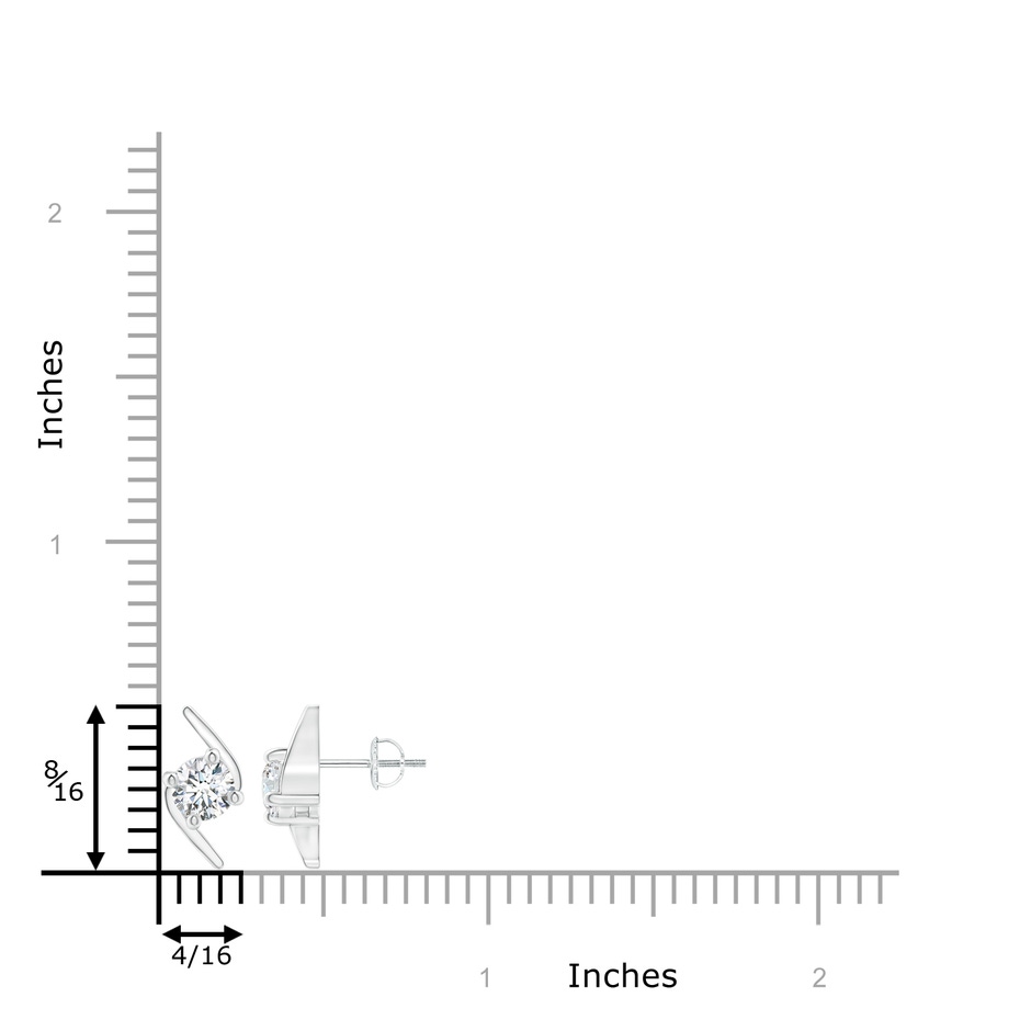 5mm GVS2 Solitaire Diamond Bypass Stud Earrings in White Gold product image
