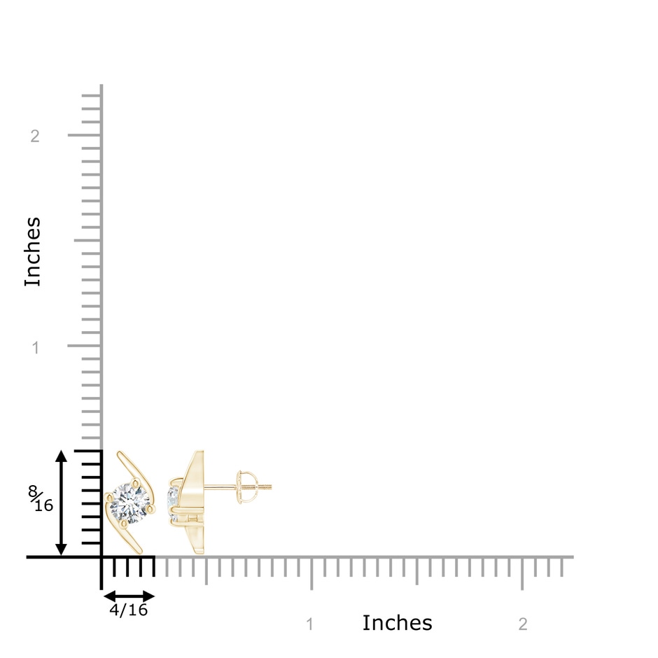 5mm GVS2 Solitaire Diamond Bypass Stud Earrings in Yellow Gold product image