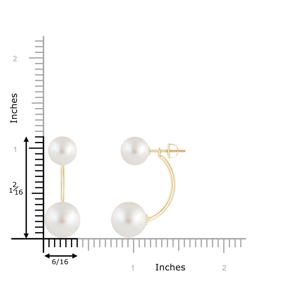 10mm AA South Sea Pearl Front Back Stud Earrings in Yellow Gold product image